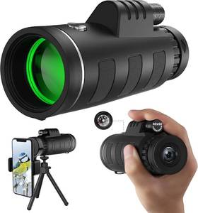 lot 2232 image: 40x60 High Definition Monocular Telescope with Smartphone Adapter, BAK4 Prism FMC Monocular with Clear Low Light Vision for Wildlife Hunting Camping Travelling LD006-00A-PDQ-1