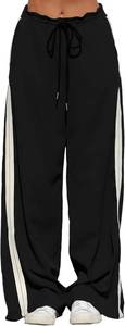 lot 2240 image: Acelitt Womens Track Pants Loose Wide Leg Jogging Sweatpants Side Striped Color Blocked Sport Pants Athletic Runing, XL