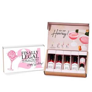 lot 2251 image: Thoughtfully, 21st Birthday Bubbly Cocktails Topper Gift Box, Includes Mandarin, Strawberry, Peach & Grapefruit Toppers with Pink & White Pearls, Fun Drink Mixer Sampler Gift Set