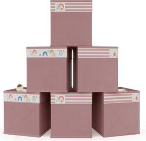 lot 2314 image: homyfort Cube Storage Organizer Bins, 12x12 Inch Fabric Bins for Cube Storage, Foldable Cloth Baskets Box with Handles for Organizing Clothes, Toys in Pantry, Closet Shelf, Nursery, Kids Room (Pink)