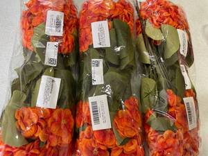 lot 2327 image: 3 Packages of MERIXMAS 6 Bundles Silk Geraniums Artificial Flowers for Outdoors, UV Resistant Faux Plants Realistic for Garden Patio Porch Window Box Home Indoor Outdoor Decor (6, Orange-red)