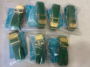 lot 2329 image: 7 Pack Maca Bates Christmas Green Basic Dog Collar for Large Boy Girl Dogs,Solid Pattern, Soft Adjustable Durable Collars Winter for Male Female Puppy with Meatl Buckle