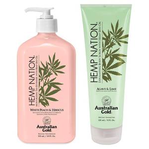 lot 2333 image: Australian Gold Hemp Nation - 18oz Moisturizer Bottle And 8oz Body Wash Bottle - Both are Sparkling Citrus and Champagne