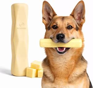 lot 2350 image: Virtually Indestructible Stick Dog Toy - Lifetime Replacement - Tough Durable Chew Toy for Aggressive Chewers - Safe Non-Toxic Natural Rubber - Chew & Fetch - MedLarge, 8 x2  - Butter Scent