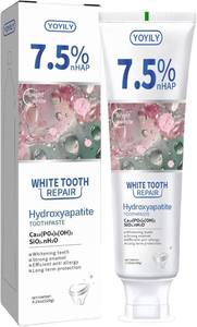 lot 2359 image: 7.5% Hydroxyapatite Toothpaste for Enamel Protection and Tooth Strengthening, Gentle for Sensitive Teeth, Fluoride-Free & SLS-Free, Mint, 4.23 oz (1)