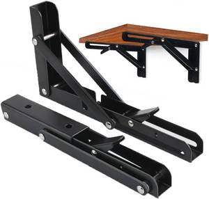 lot 2361 image: YYLIFE 2-Pack Folding Shelf Brackets 8 Inch Heavy Duty Stainless Steel Foldable Wall Mounted Shelf Bracket - Space Saving DIY Rack Support for Wide Range of Uses