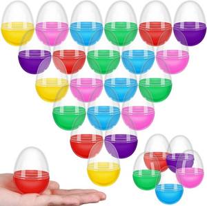 lot 2375 image: 50 Pcs Plastic Fillable Easter Eggs Bulk 2.36 Inches Clear Empty Eggs for Easter Basket Stuffers Fillers Prizes Award Party Favors(Gold)
