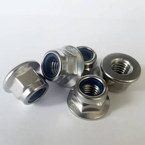 lot 2379 image: M10-1.5 Flange Nylon Insert Lock Nuts,18PCS Stainless Steel 18-8 Hex Flanged Locknuts,Bright Finish,Robust Fastening Solutions for Industrial & Home Use