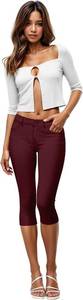 lot 2392 image: Hybrid & Company Womens Ultra Stretch Mid Rise Skinny Capri Pants with Pockets, Medium