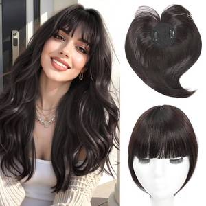 lot 2417 image: Clip in Bangs, French Bangs Hair Clip, 360 Cover Top Hair Toppers for Women with Thinning Hairs, 10 Inch Fake Bang Hairs Pieces for Women Daily Wear (Brown)