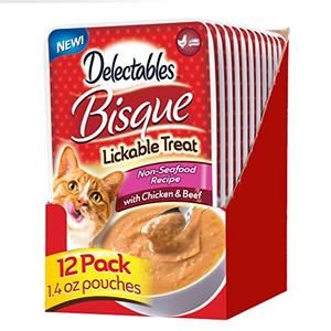 lot 2421 image: Hartz Delectables Bisque Lickable Treat for Cats Chicken and Beef
