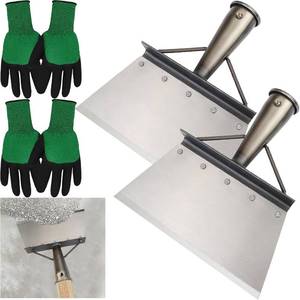 lot 11653 image: 2Pcs Multifunctional Garden Cleaning Shovel Set, Garden Spade, Farm Weeding Planting Shovel Gardening Scraper Spade, Manganese Steel Flat Shovels Not Include Pole (21cm8.2in