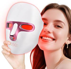 lot 11659 image: Red Light Therapy for Face, LED Face Mask Light Therapy Adjustable Brightness with 7 Color Led, Cordless & Rechargeable, Red Light Mask for Anti-Aging, Skin Brightening and Rejuvenation