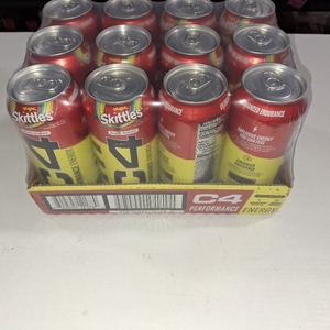 lot 11670 image: C4 Performance Energy Drink SKITTLES 16oz - 12 Bottles