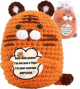 lot 11679 image: Positive Tiger Gift, Emotional Support Nuggets, Handmade Positive Crochet Animals, Encouragement Ornament, Emotional Support Crochet, Cheer up Decor for Birthday, Farewell Gift