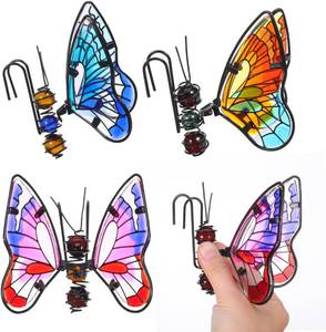 lot 11686 image: VICASKY 3Pcs Butterfly Garden Planter Hanger Decor Cute Iron and Hanging Pot Ornaments for Potted Plants Flower Pots and Lawn Decor