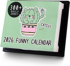 lot 11703 image: 2026 Desk Calendar - 2026 Daily Calendar, Funny Desk calendars with 300 Daily Jokes, Daily Desk Calendars One Page Per Day, Joke Calendar, 5 6,Cactus and Cat Design