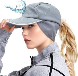 lot 11730 image: Winter Hat with Ponytail Hole for Women, Pony Tail Hat Waterproof Cap, Stylish Ponytail Winter Hats, Warm, Modern for Outdoor