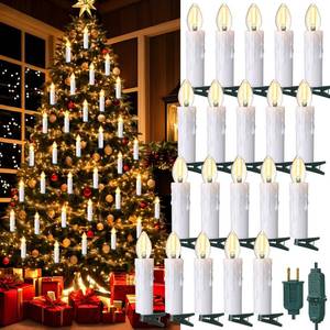 lot 11731 image: Hohean 20 Pcs C7 LED Bulbs Clip on Candles for Christmas Trees, Pcs Large Flameless Candle Lights, Warm White C7 LED Taper Candle String Lights for Holiday Wedding Party Decoration