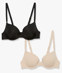 lot 11739 image: Amazon Essentials Womens Deep Plunge Deep V Low Cut Bras, Cleavage Enhancing, Lightly Lined, Pack of 2 SIZE 44D