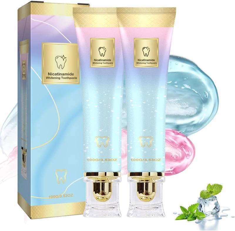 lot 50389 image: Niacinamide Whitening Toothpaste,Niacinamide Intensive Whitening Toothpaste, Niacinamid Toothpast,Niacinamide White Toothpastes,Complete Care Toothpastes,Remove Tooth Stains  2 PCS