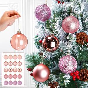 lot 3204 image: Hollowfly 20 Pcs Christmas Glass Ornaments - 3.15 Inch Tree Hanging Balls for Xmas Tree, Holiday, Party Decor &amp Gift - Color Varies from Stock Photo