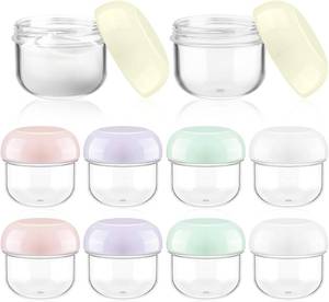 lot 3289 image: RONRONS 10 Pieces 20ml Travel Jars for Creams Leak Proof Mini Travel Containers with Lids Small Jar for Lip Balm Toiletries Cosmetic Makeup Bottles with Labels Plastic