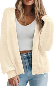 lot 3293 image: BTFBM Womens Oversized Cardigan Sweaters 2025 Fall Long Sleeve Knit Open Front Lightweight Sweater Outwear Coats SIZE L