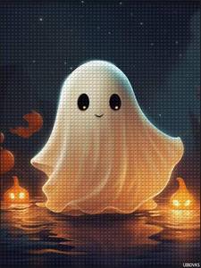 lot 3308 image: UIBDVKS Halloween Funny Cute Ghosts Diamond Painting Kits for Adults, 5D DIY Full Round Drill Diamond Painting Great Gifts for Beginner, Home Wall Decor 12x16 Inches STOCK PHOTO APPROXIMATE
