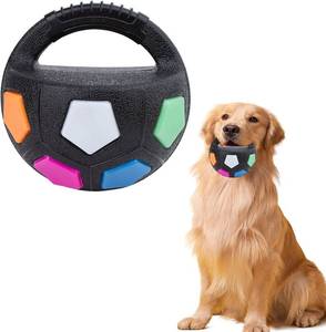 lot 3318 image: Dog Calming Ball with Handle, Interactive Ball for Pet Dogs Playing, Strong and Durable Interactive Football Shape Balls, Dogs Football Toy for Water Play,Training & Outdoor Games