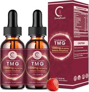 lot 3319 image: TMG Supplements Liquid Drops 1000mg - Trimethylglycine High Absorption Fast-Acting Supplement, Methylation, Liver Health & Brain Function - Vegetarian, Non-GMO, Strawberry Flavor 1 Fl.Oz (2 Pack)