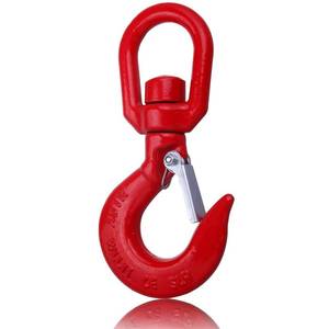 lot 3330 image: 3 Ton Swivel Lifting Hook Heavy Duty, Round Rotating Hook with Safety Latch, High Quality Alloy Steel Resistant Corrosion for Lifting Chains Port Transportation Factory 1T 2T 3T 5T