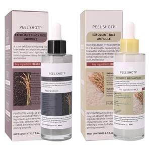 lot 3350 image: Black Rice Exfoliant,Peel Shot Rice Ampoule Duo Set White and Black Rice Exfoliating facial mask .Reduce blackheads, shrink pores, suitable for all skin types, 2.03Fl Oz (Pack of 2)