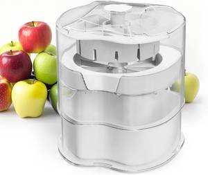 lot 57086 image: NEW Professional Apple Slicer and Corer 6.42in- Stainless Steel Apple Cutter with 12 Slices, Heavy Duty Design for Large Apples, Thin Slices, Compatible with Pears and Other Fruits White