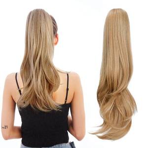 lot 64007 image: Ponytail Extension,Hair Extension Ponytail 20 Long Claw Hair Extension Synthetic Wavy Straight Hairpieces Ponytail Clip in Ponytail Wig Daily Fluffy Pony Tail for Women(Blonde)