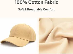 lot 64044 image: MDSTYLE 100% Cotton Baseball Cap for Men Women   Soft Adjustable Dad Hat, Breathable Lightweight Everyday Cap, 15 Colors COLOR IS YELLOW