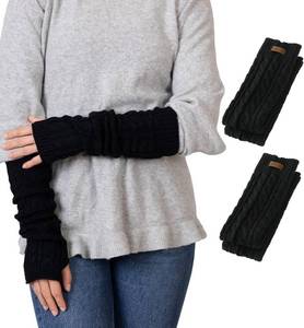 lot 64059 image: Brook  Bay Arm Warmers Women Men - Fingerless Long Arm Warmer - Knit Armwarmers with Thumb Hole - Fingerless Long Gloves - Stay Warm and Cozy with Extra Thick Cable Knit Design