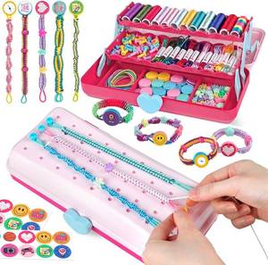 lot 64077 image: Hewaurorion Friendship Bracelet Making Kit Toys, Arts and Crafts String Maker Tool for Kids Ages 8-12, Bracelet DIY Christmas Birthday Present Gifts for Teen Girls (RedPink)