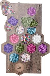 lot 64078 image: Gerrii Bee Organizer Bead Box Wooden Diamond Embroidery Painting Accessories Storage Box with Acrylic Lid Divider Storage Tray