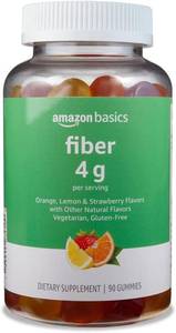 lot 64087 image: Amazon Basics Soft Fiber Gummies for Digestive Health and Regularity, Orange, Lemon & Strawberry Flavors, 90 Count, Pack of 1 (Previously Solimo)