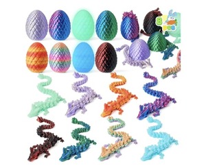 lot 64092 image: JOYIN 8 PCS 3D DRAGON EGGS WITH COLORFUL DRAGONS