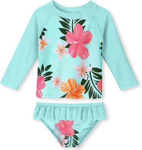 lot 64097 image: UNIFACO Toddler Girls Swimsuit Rashguard Set Summer Beach Breathable Tankini with UPF 50 Sun Protection 2-8T