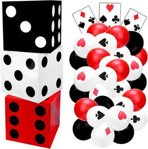 lot 64098 image: Mototo 36-Piece Casino Theme Party Decoration 11 Inch Large Paper Dice Boxes Poker Playing Card Balloons for Las Vegas Bunco Game Casino Night Table Centerpiece Birthday Party Golf Tournament Backdrop