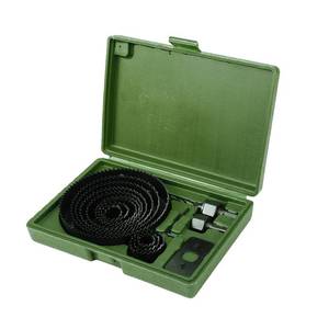 lot 64100 image: Jadever 16-Piece Bi-Metal Hole Saw, 34 to 5 (19-127mm), Includes 12 Blades, 2 Mandrels, Drive Plate & Hex Key, Fit for Drilling Soft WoodPlywoodPVC