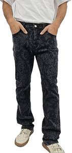 lot 64114 image: Mens Stacked Slim Fit Jeans Skinny Stretch Straight Leg Denim Pants Y2K Grunge Graphic Jeans Vintage Aesthetic Pants SIZE 34