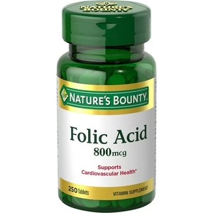 lot 64117 image: Natures Bounty  Folic Acid 800 mcg, 250 Tablets