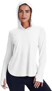 lot 64129 image: Womens Sun Hoodie Long Sleeve Hiking Shirts UV Sun Protection UPF 50 Lightweight SPF Tops Fishing SIZE M