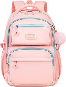lot 3410 image: Cute Backpack for Women Girls Elementary Middle High School College Teens Kids Large Preppy Aesthetic Bookbag (Pink)