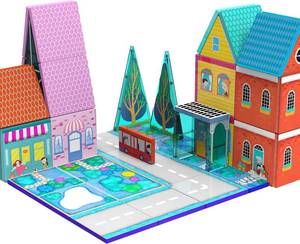 lot 3428 image: Magnetic Tiles for Kids, Fairytale Town Road Set, Magnetic Blocks Magnet Building Toys for 3-5 4-8 Years Old Boys Girls, Expansion Themed Magnet Educational STEM Creativity Toys 3 Toddlers Xmas Gifts