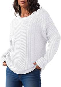 lot 3653 image: Dokotoo Womens Sweaters Casual Long Sleeve Oversized Sweater Fall Cable Knit Chunky Pullover Jumper Tops SIZE L